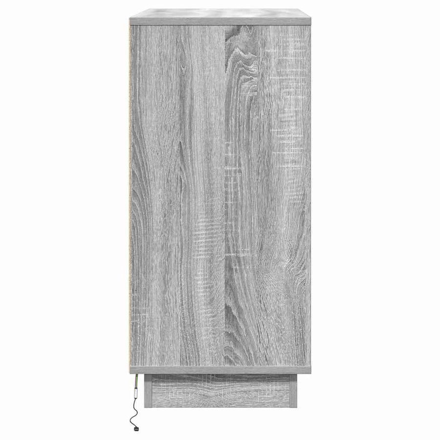 Nachtkastje met lade Grijs 71 x 34,5 x 75 cm Bewerkt hout