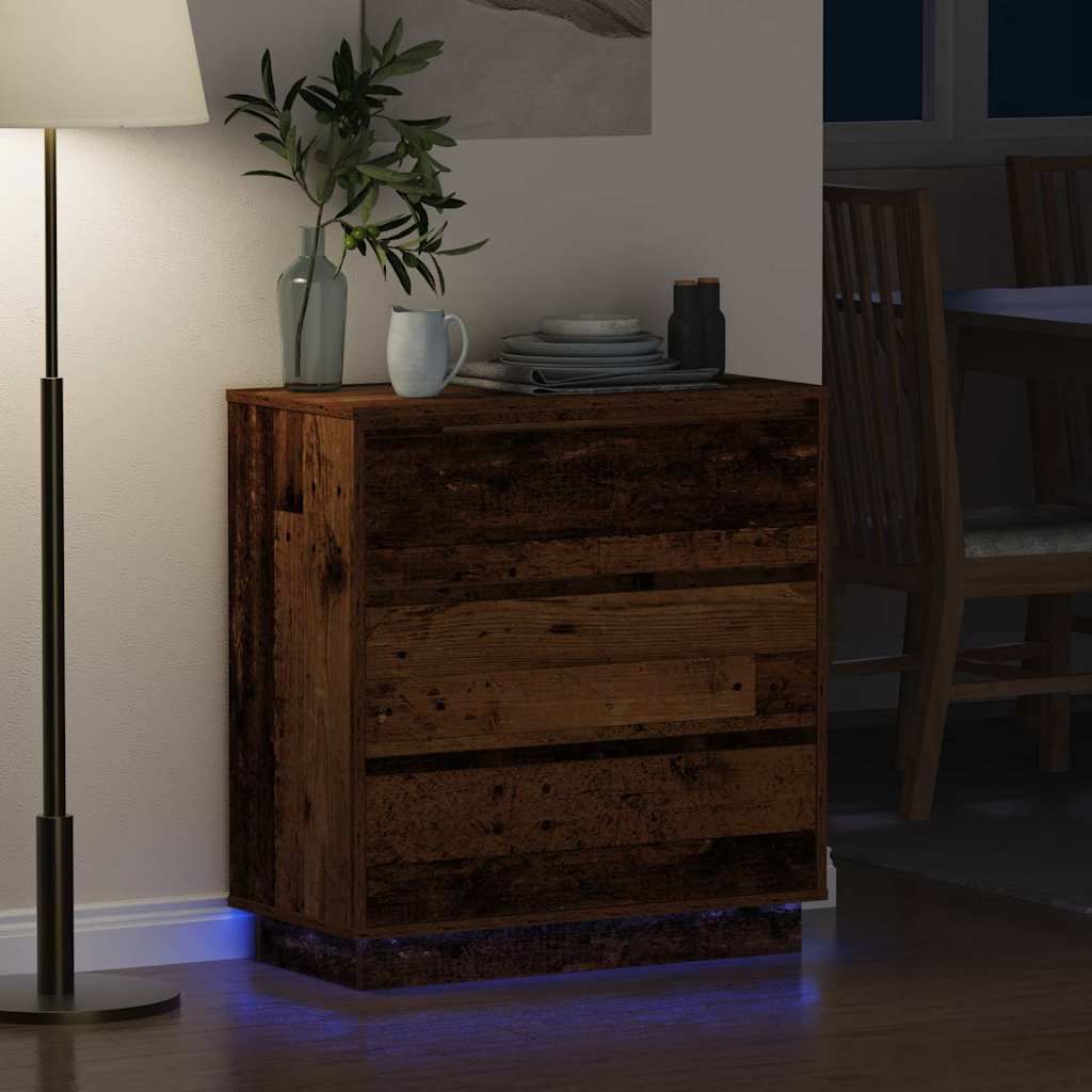 Nachtkastje met lade Oudhout 71 x 34,5 x 75 cm Bewerkt hout