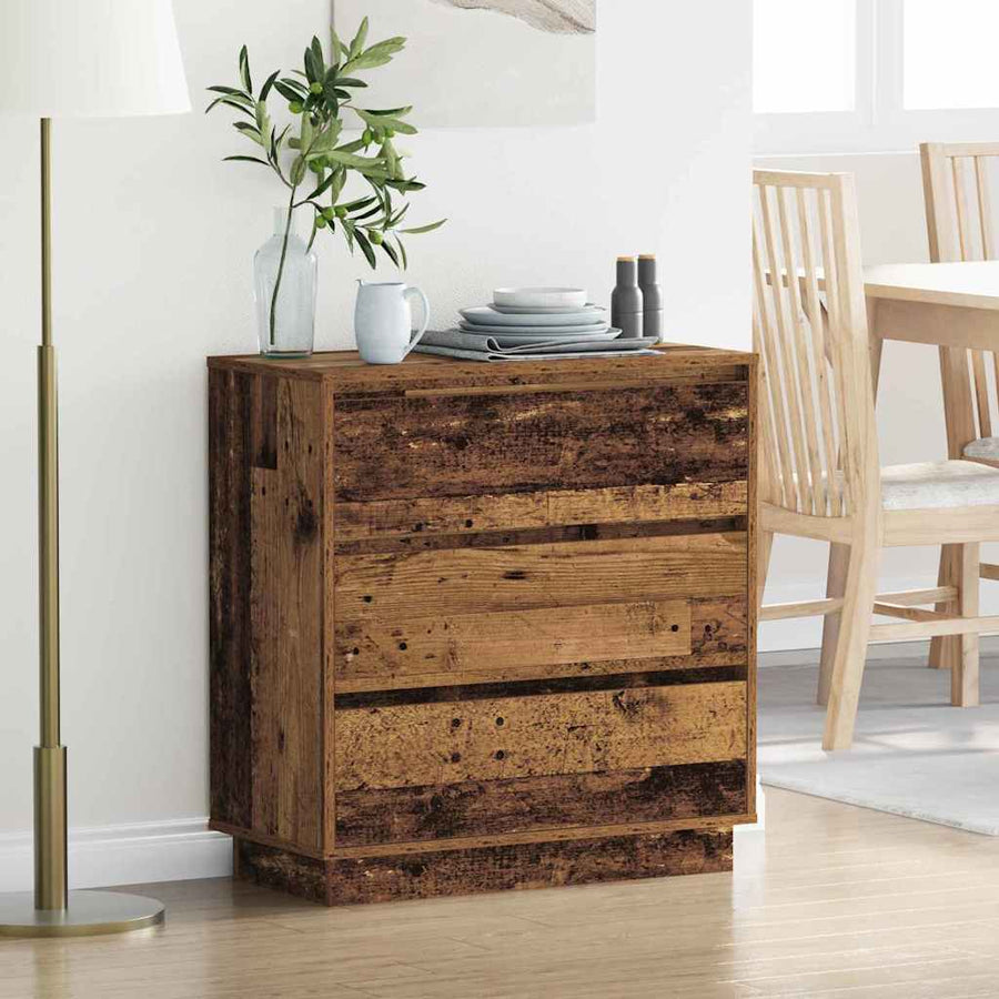 Nachtkastje met lade Oudhout 71 x 34,5 x 75 cm Bewerkt hout