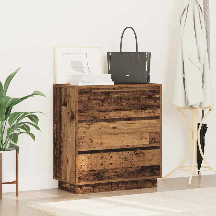 Nachtkastje met lade Oudhout 71 x 34,5 x 75 cm Bewerkt hout