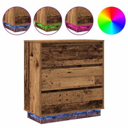 Nachtkastje met lade Oudhout 71 x 34,5 x 75 cm Bewerkt hout