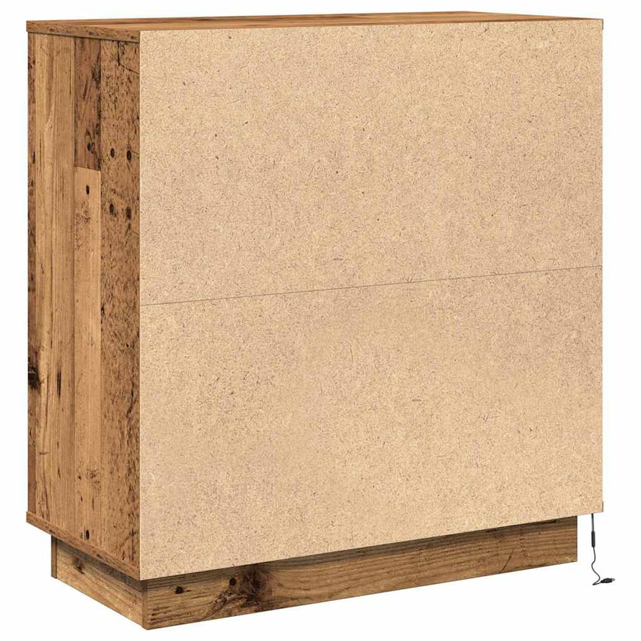Nachtkastje met lade Oudhout 71 x 34,5 x 75 cm Bewerkt hout