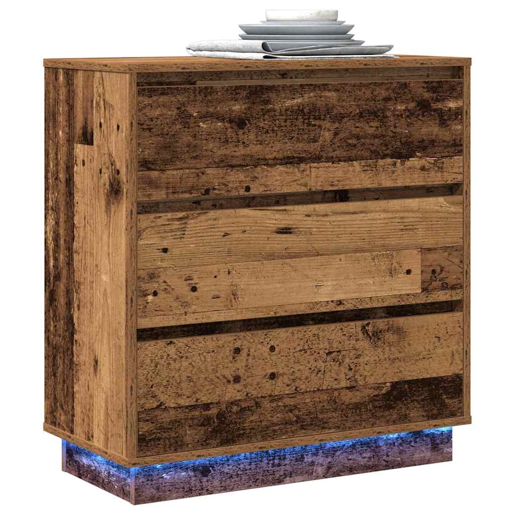 Nachtkastje met lade Oudhout 71 x 34,5 x 75 cm Bewerkt hout