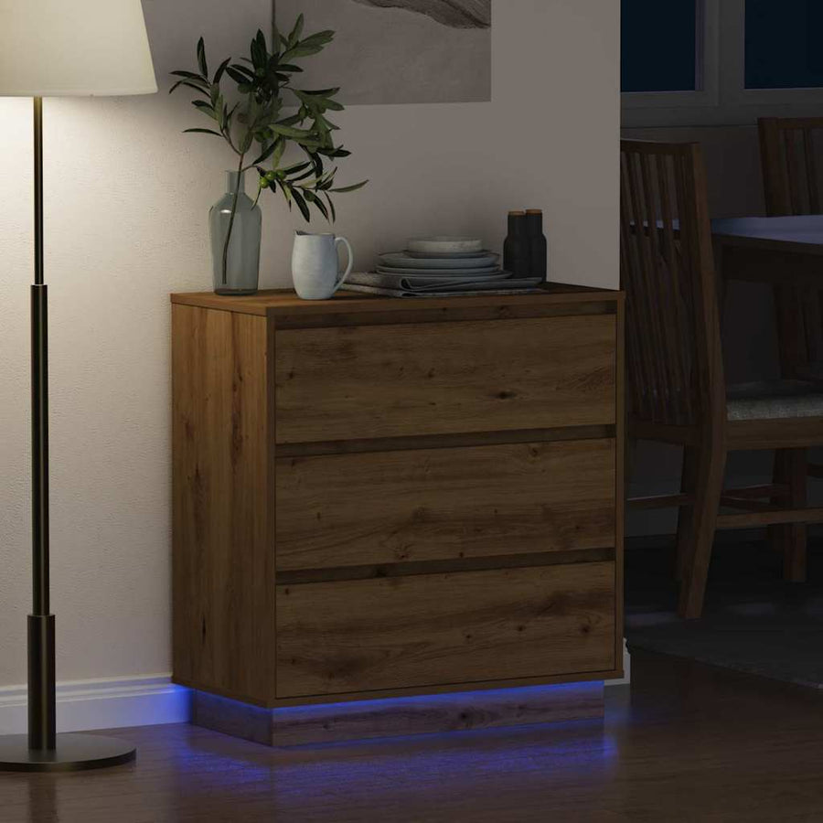 Nachtkastje Artisan Eiken 71 x 34,5 x 75 cm Bewerkt hout