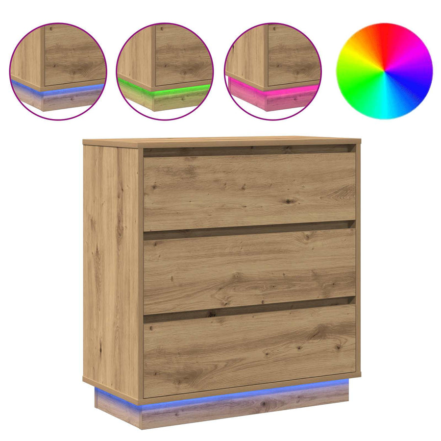 Nachtkastje Artisan Eiken 71 x 34,5 x 75 cm Bewerkt hout