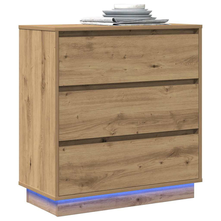 Nachtkastje Artisan Eiken 71 x 34,5 x 75 cm Bewerkt hout