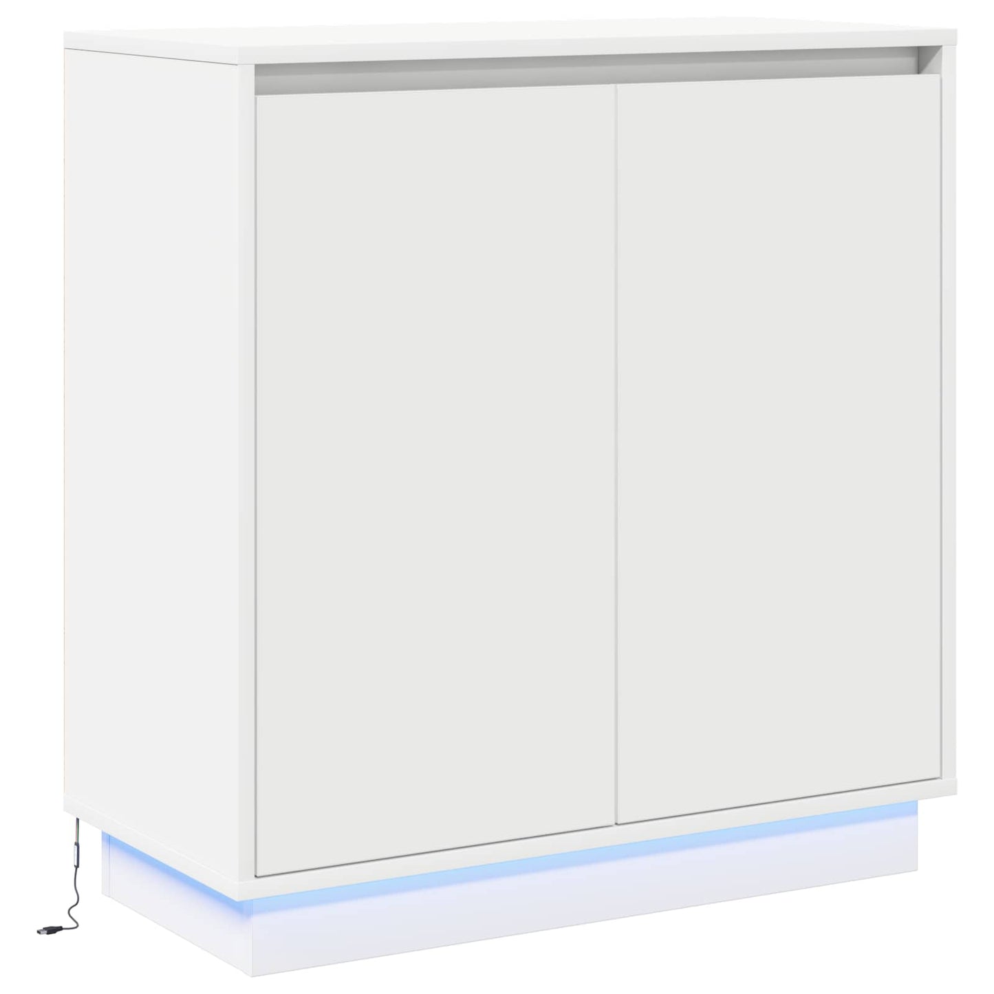 LED Sideboard met plank Wit 71 x 34,5 x 75 cm Bewerkt hout