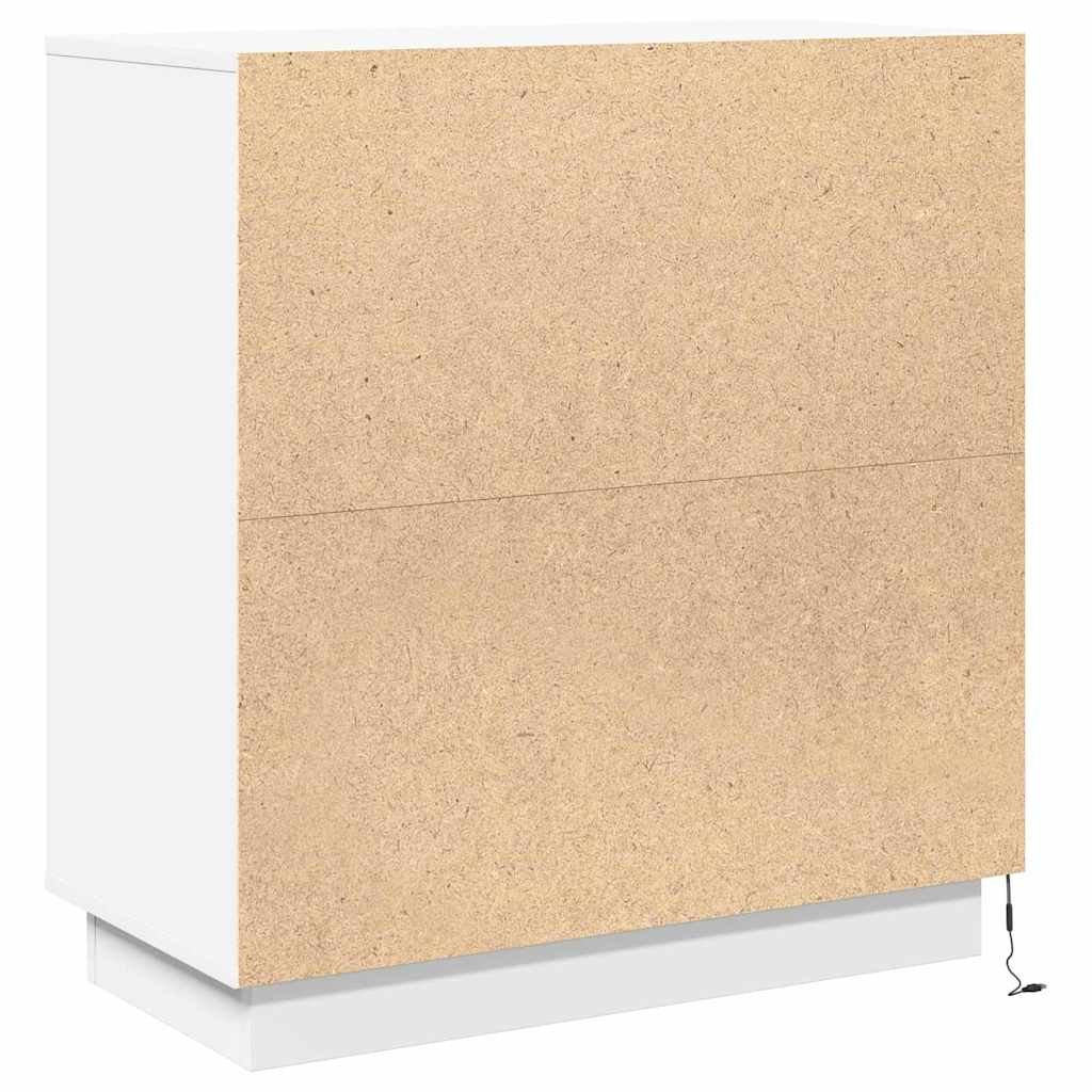 LED Sideboard met plank Wit 71 x 34,5 x 75 cm Bewerkt hout