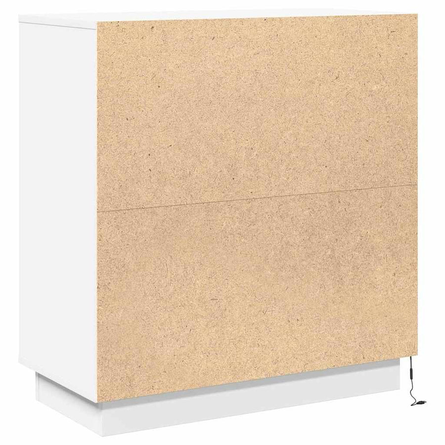 LED Sideboard met plank Wit 71 x 34,5 x 75 cm Bewerkt hout