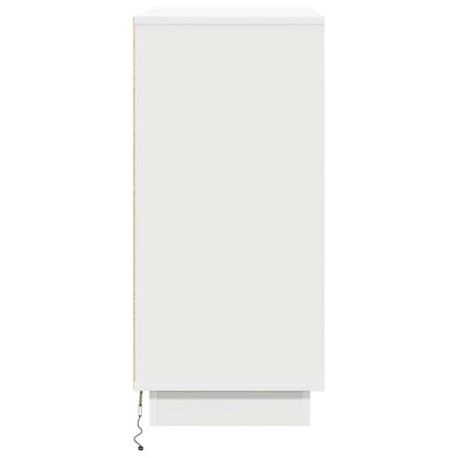 LED Sideboard met plank Wit 71 x 34,5 x 75 cm Bewerkt hout