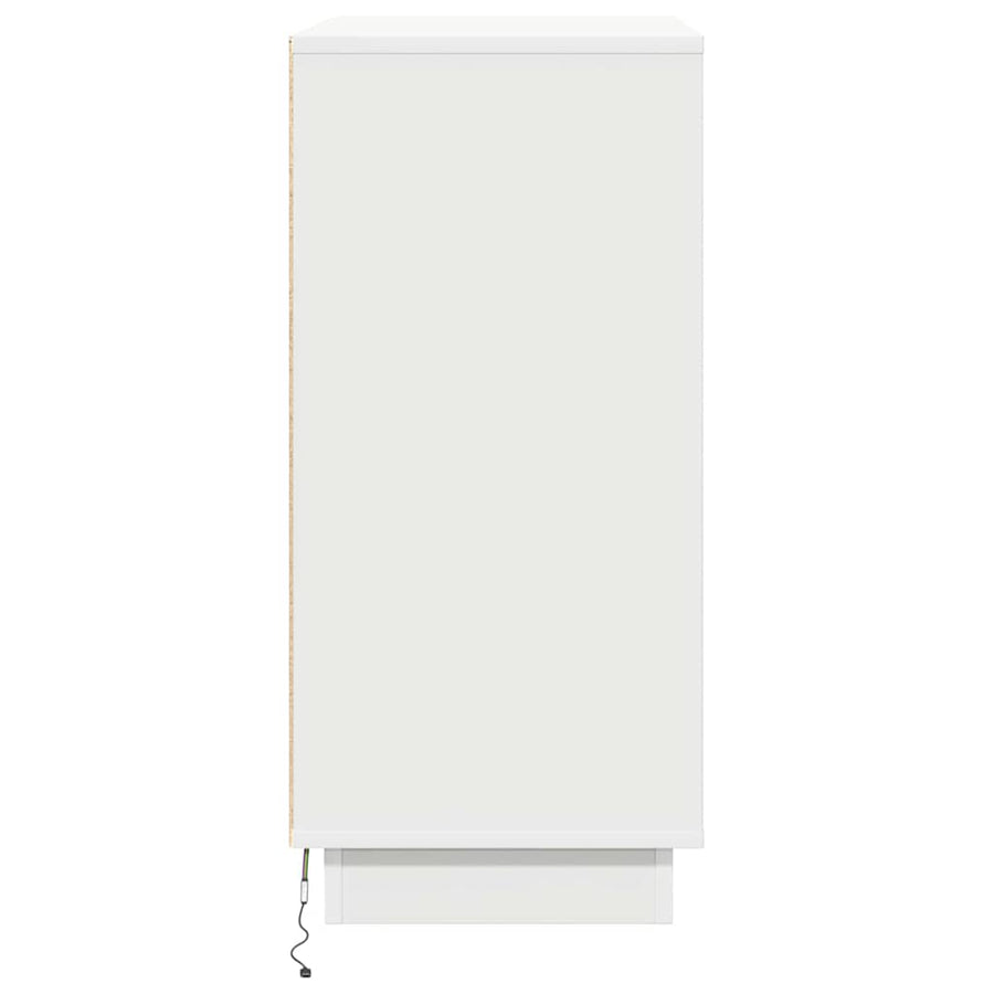 LED Sideboard met plank Wit 71 x 34,5 x 75 cm Bewerkt hout