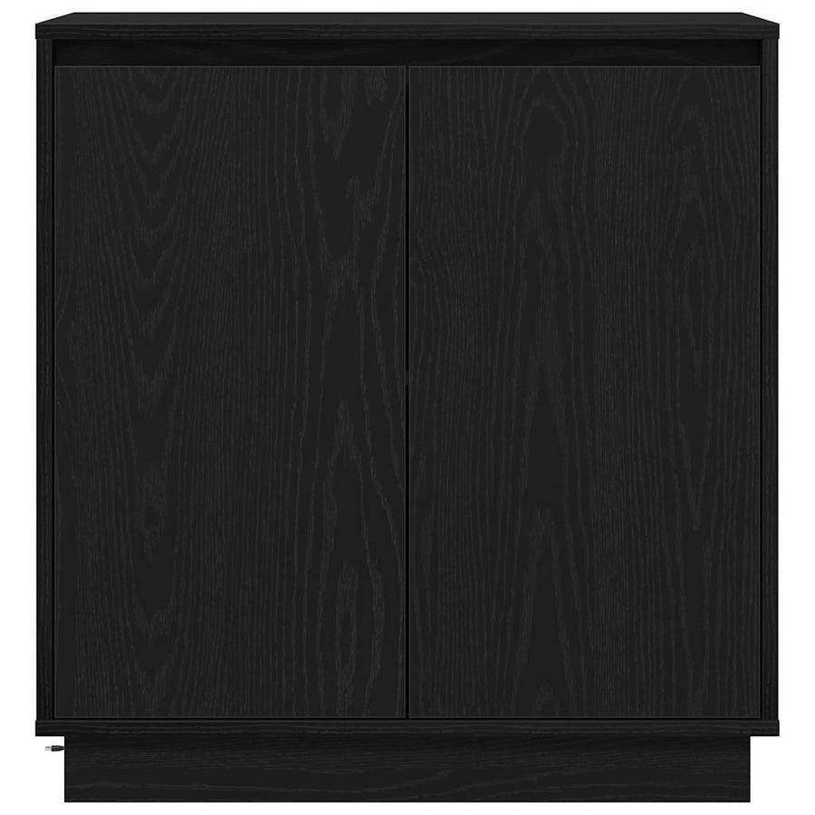 Dressoir met plank Zwart Eiken 71 x 34,5 x 75 cm Bewerkt hout
