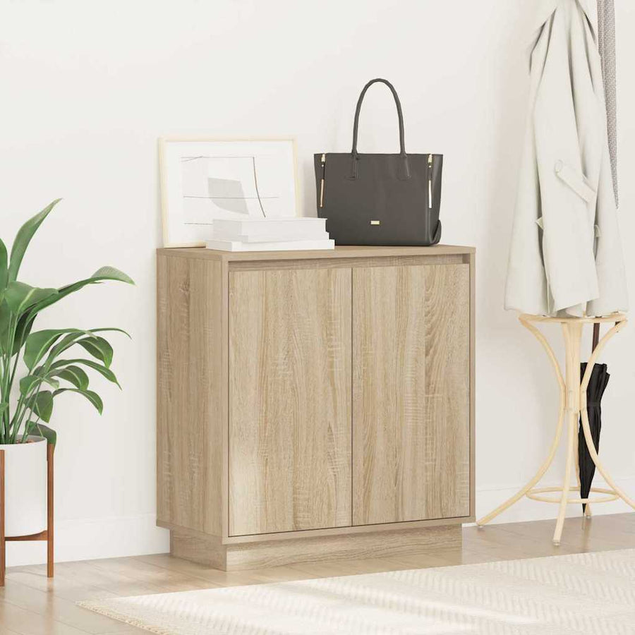 LED Sideboard Sonoma Eiken 71 x 34,5 x 75 cm Bewerkt hout
