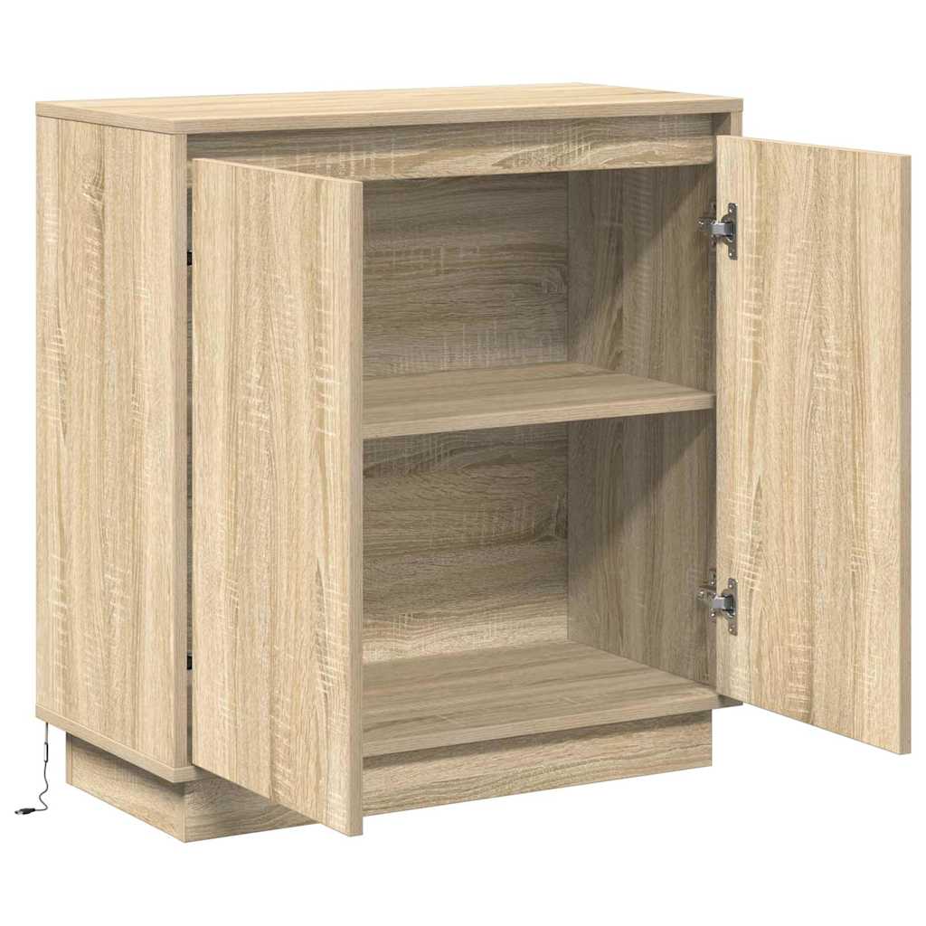 LED Sideboard Sonoma Eiken 71 x 34,5 x 75 cm Bewerkt hout