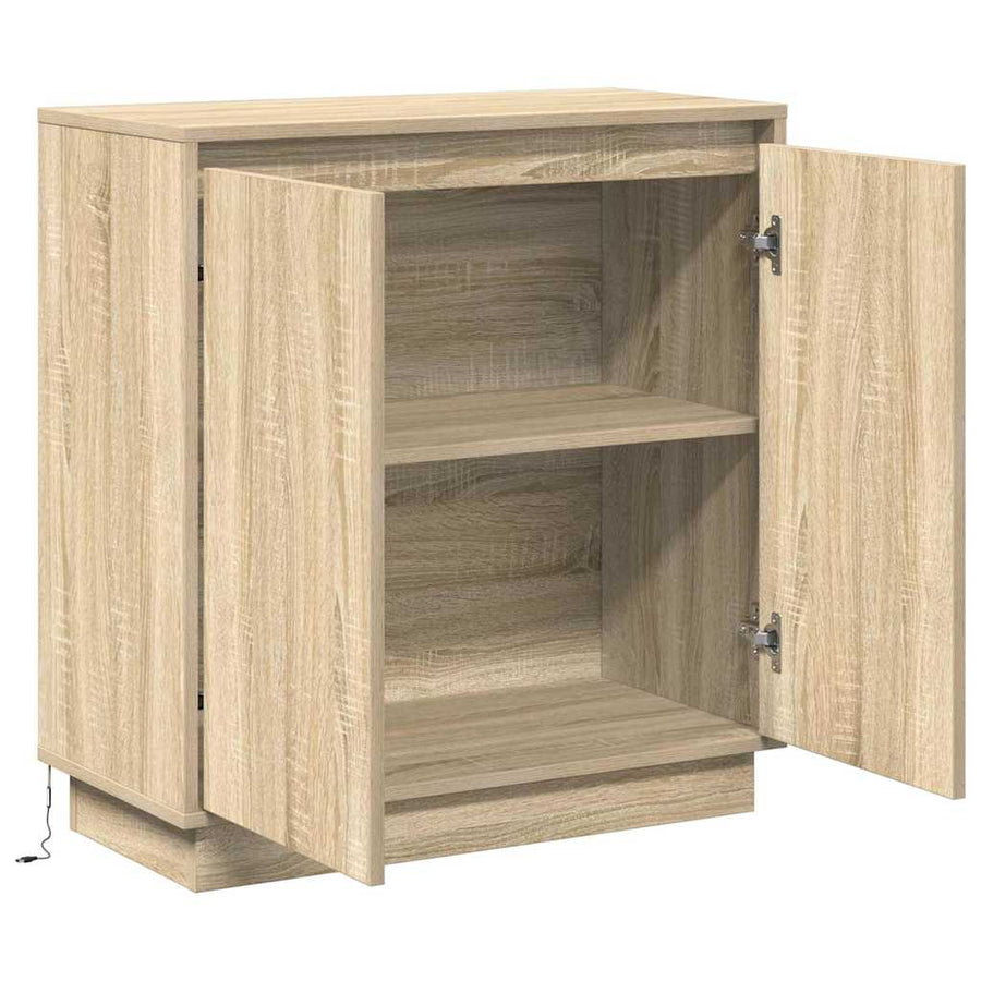 LED Sideboard Sonoma Eiken 71 x 34,5 x 75 cm Bewerkt hout