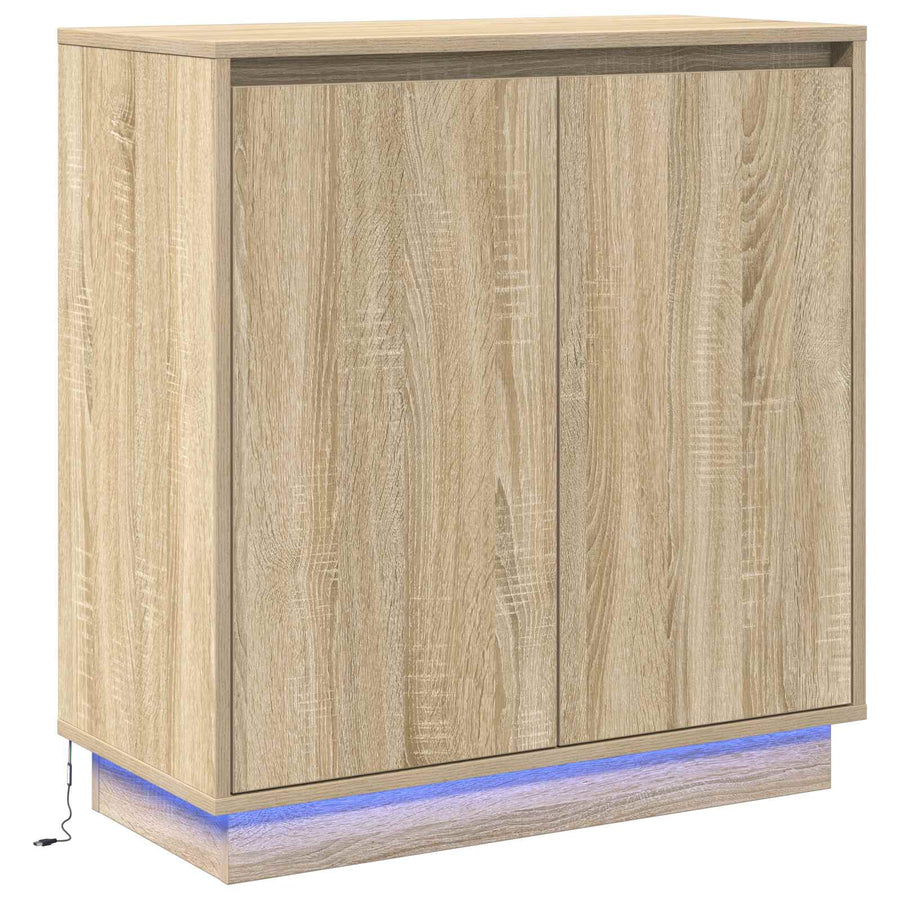 LED Sideboard Sonoma Eiken 71 x 34,5 x 75 cm Bewerkt hout