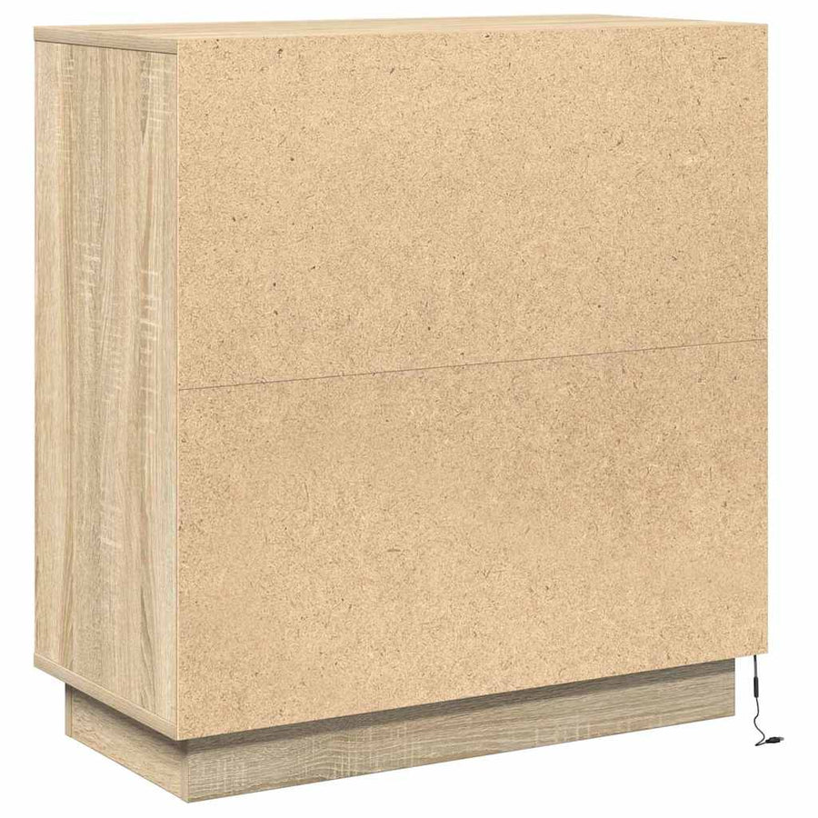 LED Sideboard Sonoma Eiken 71 x 34,5 x 75 cm Bewerkt hout