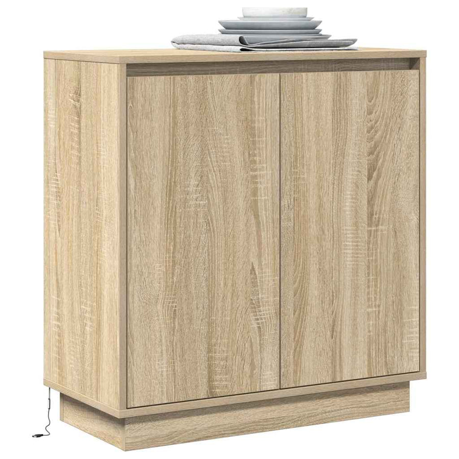 LED Sideboard Sonoma Eiken 71 x 34,5 x 75 cm Bewerkt hout