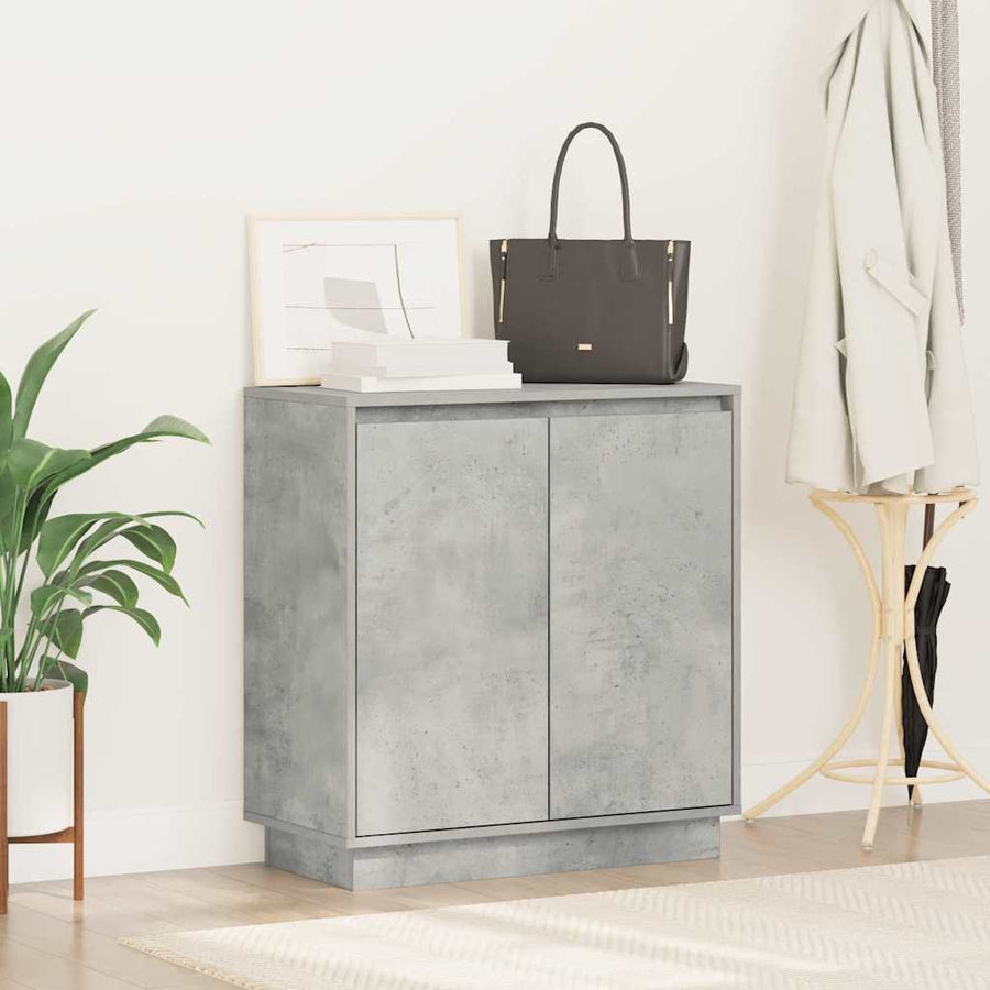 LED Sideboard Beton Grijs 71 x 34,5 x 75 cm Bewerkt hout