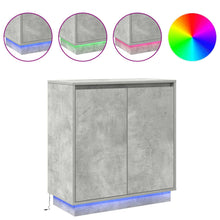 LED Sideboard Beton Grijs 71 x 34,5 x 75 cm Bewerkt hout