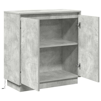 LED Sideboard Beton Grijs 71 x 34,5 x 75 cm Bewerkt hout