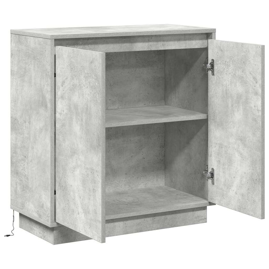 LED Sideboard Beton Grijs 71 x 34,5 x 75 cm Bewerkt hout