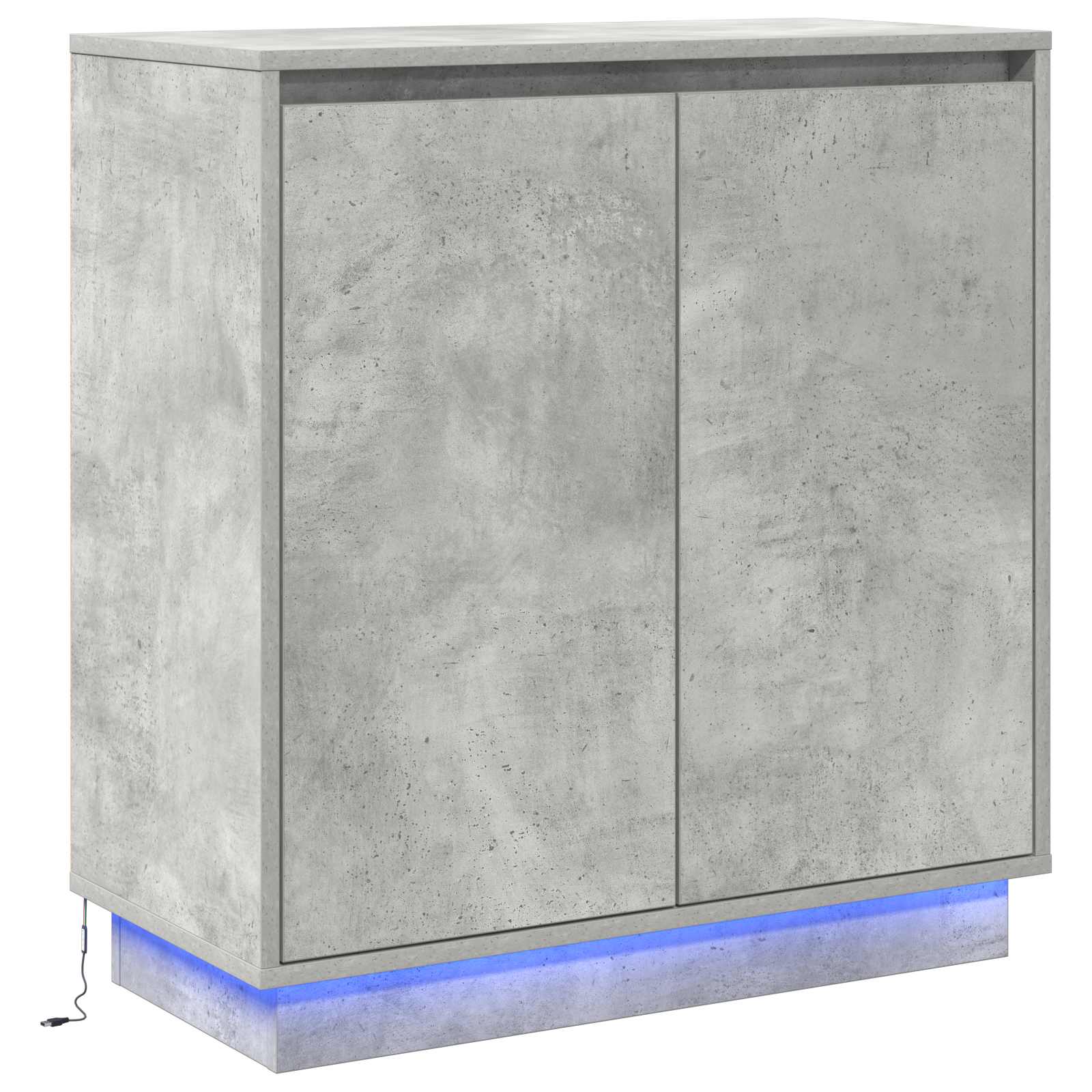 LED Sideboard Beton Grijs 71 x 34,5 x 75 cm Bewerkt hout