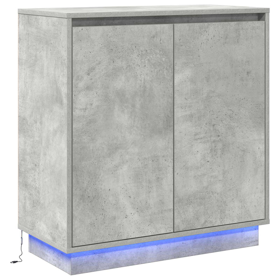 LED Sideboard Beton Grijs 71 x 34,5 x 75 cm Bewerkt hout