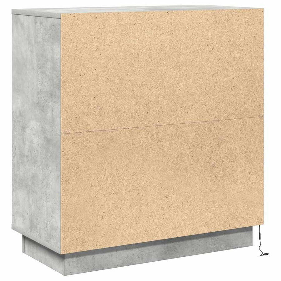 LED Sideboard Beton Grijs 71 x 34,5 x 75 cm Bewerkt hout