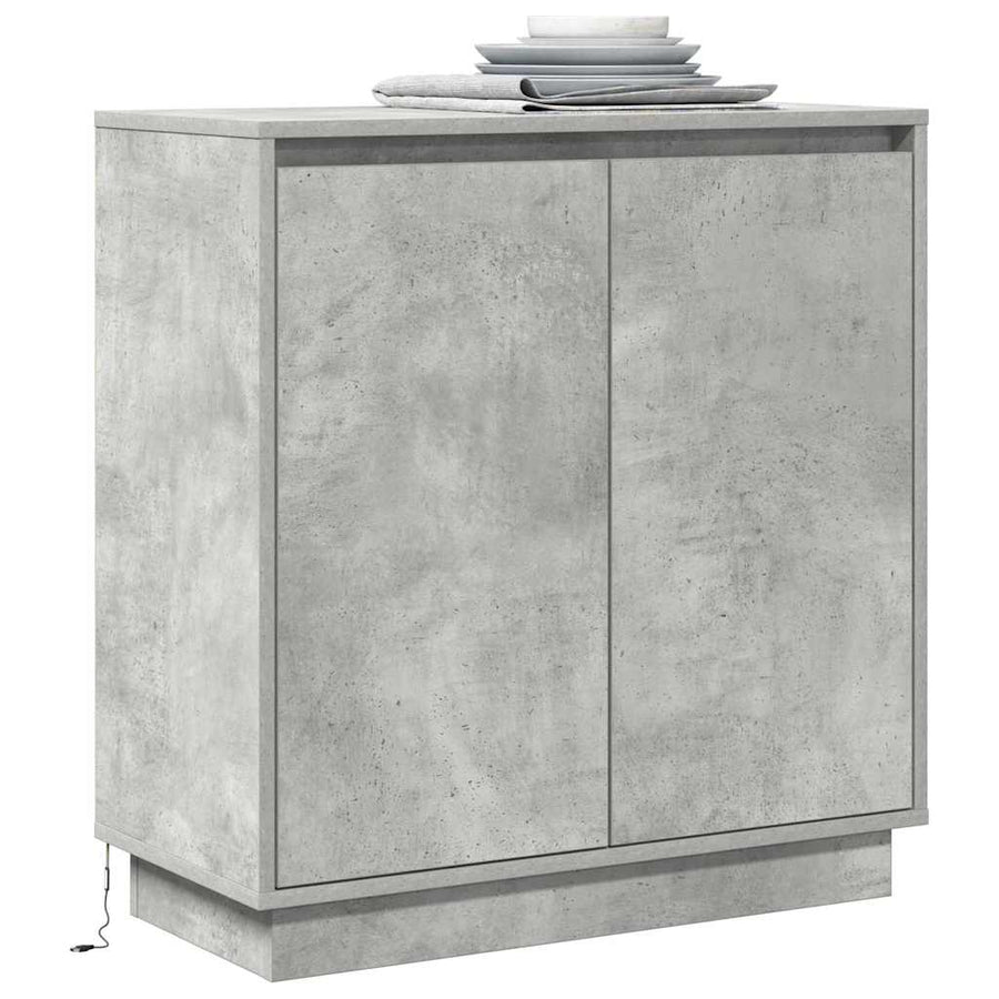 LED Sideboard Beton Grijs 71 x 34,5 x 75 cm Bewerkt hout
