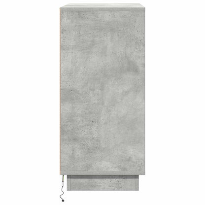 LED Sideboard Beton Grijs 71 x 34,5 x 75 cm Bewerkt hout