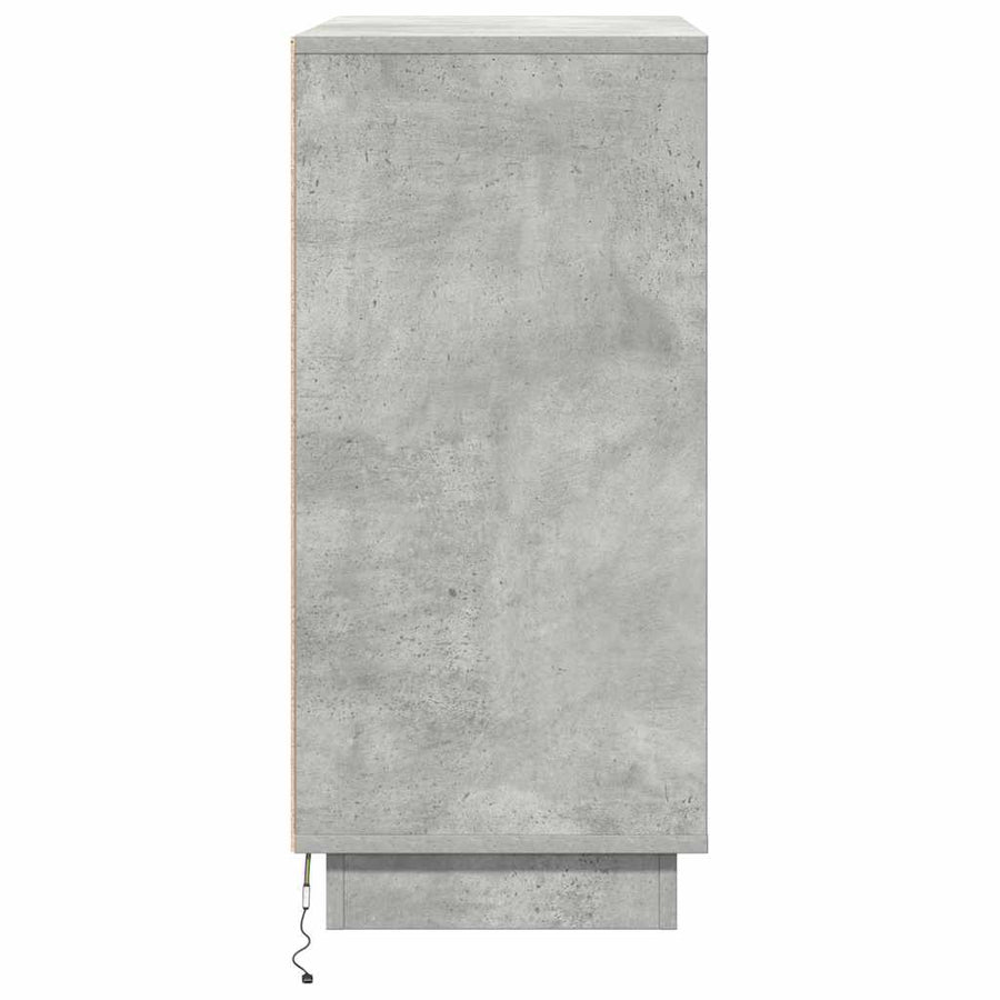 LED Sideboard Beton Grijs 71 x 34,5 x 75 cm Bewerkt hout