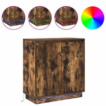 LED Sideboard Gerookt eiken 71 x 34,5 x 75 cm Bewerkt hout