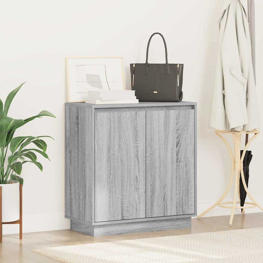 LED Sideboard Grijs Sonoma 71 x 34,5 x 75 cm Bewerkt hout