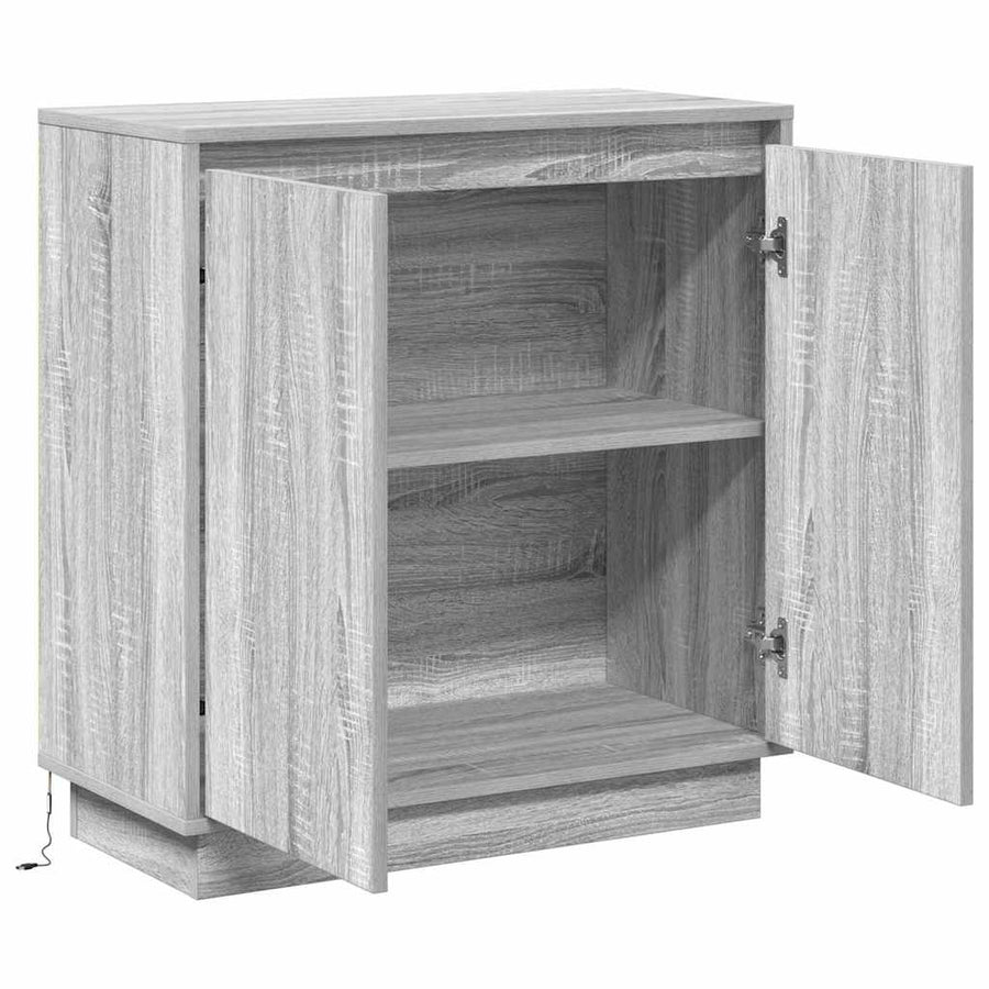 LED Sideboard Grijs Sonoma 71 x 34,5 x 75 cm Bewerkt hout