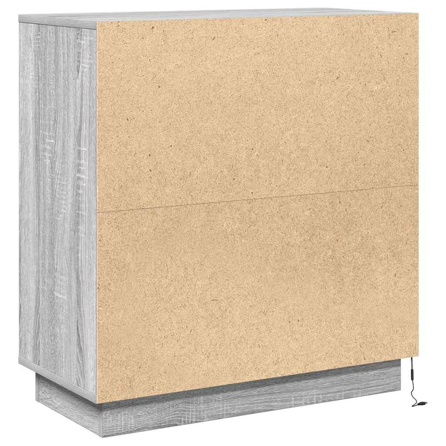 LED Sideboard Grijs Sonoma 71 x 34,5 x 75 cm Bewerkt hout