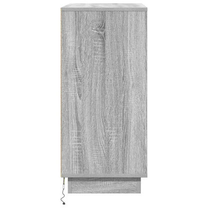 LED Sideboard Grijs Sonoma 71 x 34,5 x 75 cm Bewerkt hout