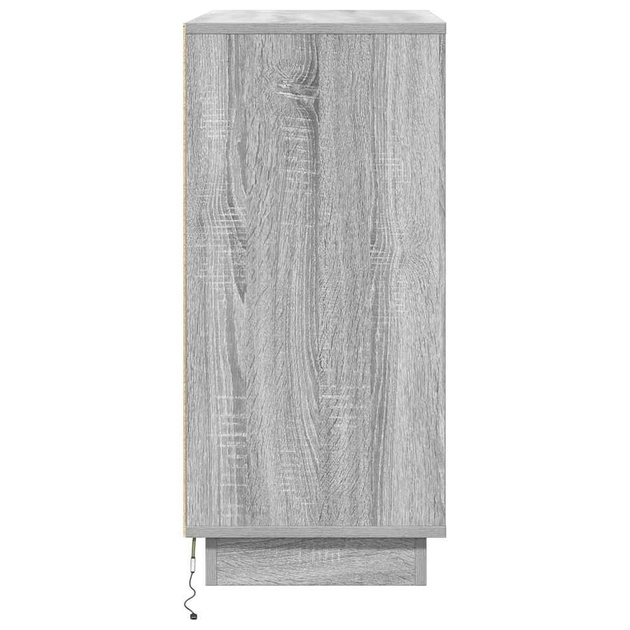 LED Sideboard Grijs Sonoma 71 x 34,5 x 75 cm Bewerkt hout