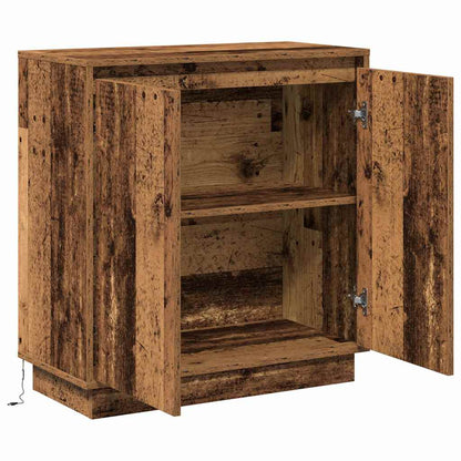 LED Sideboard met plank Oudhout 71 x 34,5 x 75 cm Bewerkt hout