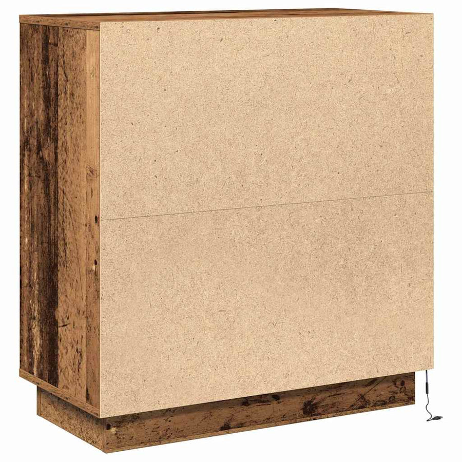 LED Sideboard met plank Oudhout 71 x 34,5 x 75 cm Bewerkt hout
