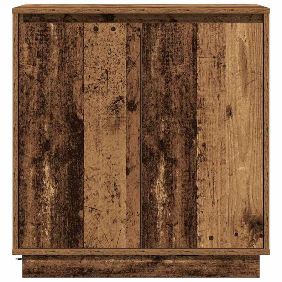 LED Sideboard met plank Oudhout 71 x 34,5 x 75 cm Bewerkt hout