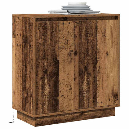 LED Sideboard met plank Oudhout 71 x 34,5 x 75 cm Bewerkt hout