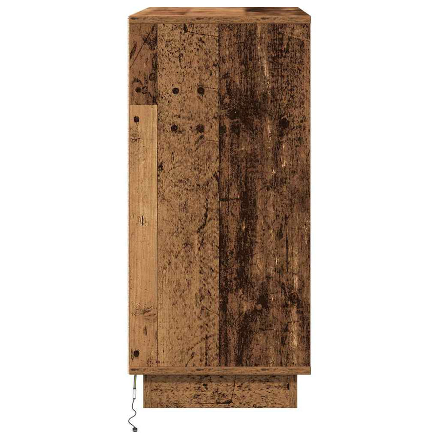 LED Sideboard met plank Oudhout 71 x 34,5 x 75 cm Bewerkt hout