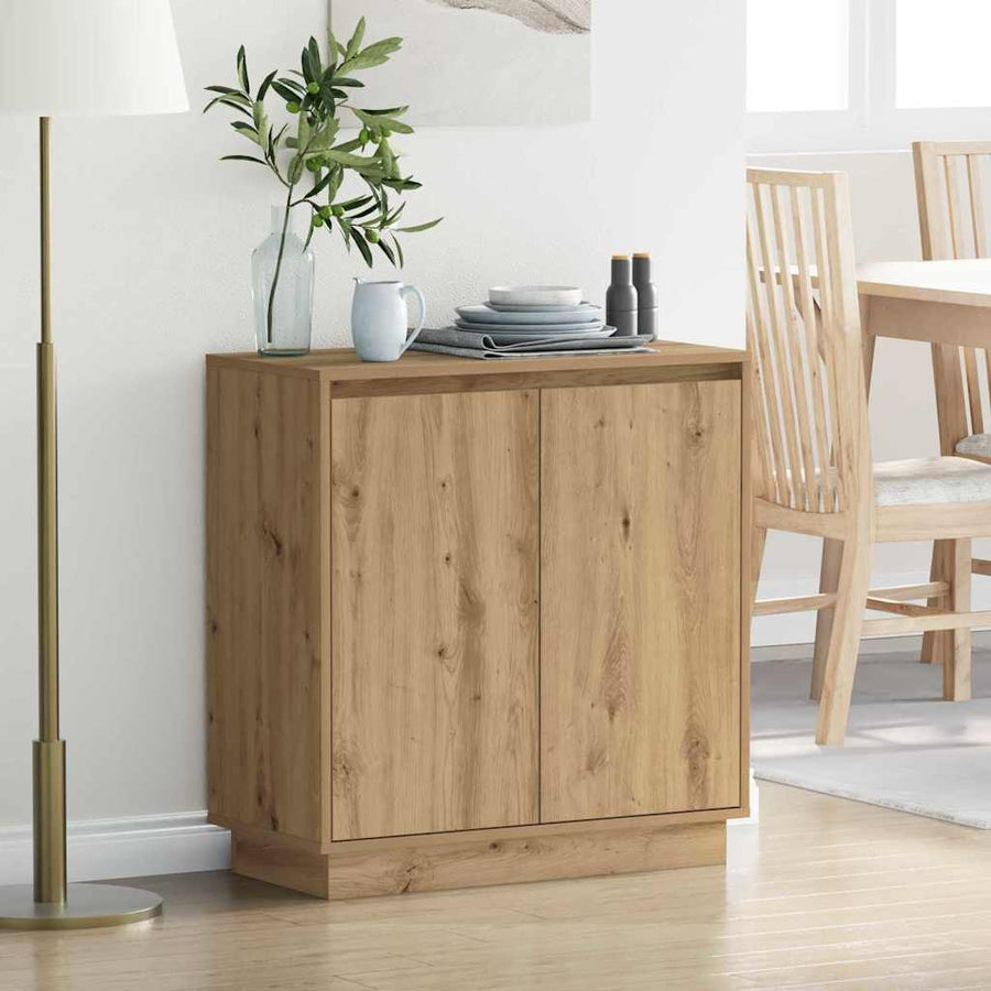 LED Sideboard Artisan Eiken 71 x 34,5 x 75 cm Bewerkt hout