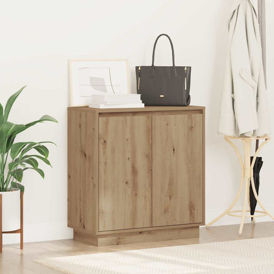 LED Sideboard Artisan Eiken 71 x 34,5 x 75 cm Bewerkt hout