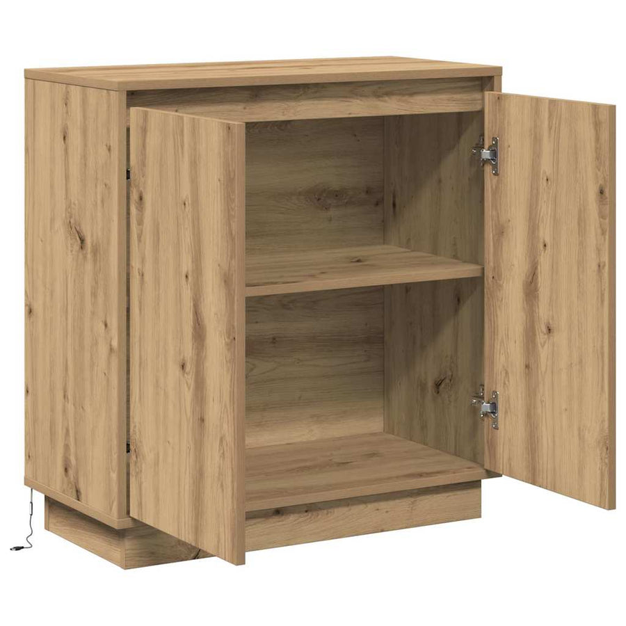 LED Sideboard Artisan Eiken 71 x 34,5 x 75 cm Bewerkt hout