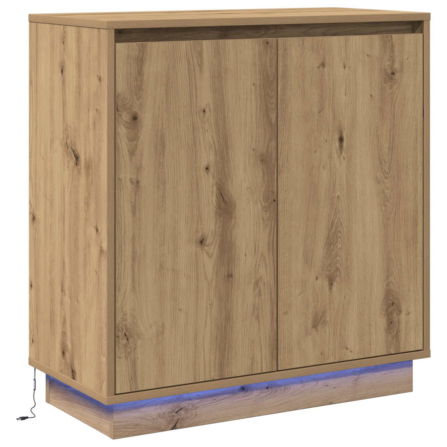 LED Sideboard Artisan Eiken 71 x 34,5 x 75 cm Bewerkt hout