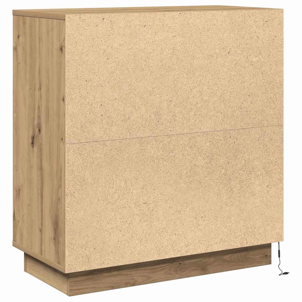 LED Sideboard Artisan Eiken 71 x 34,5 x 75 cm Bewerkt hout