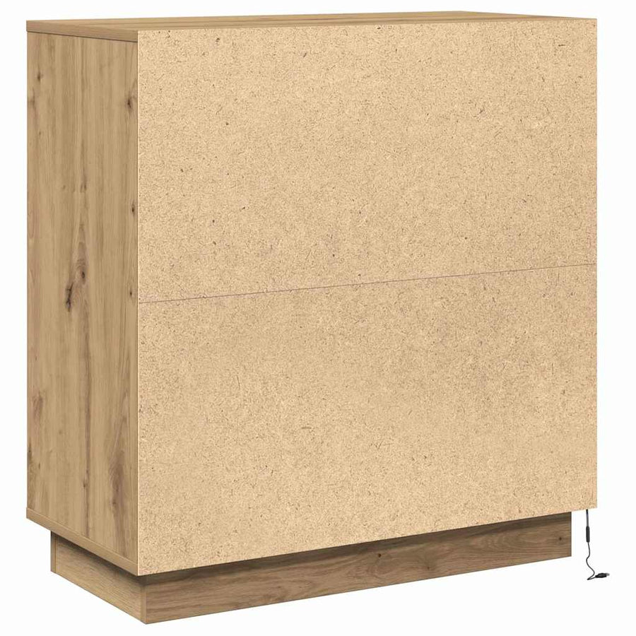 LED Sideboard Artisan Eiken 71 x 34,5 x 75 cm Bewerkt hout