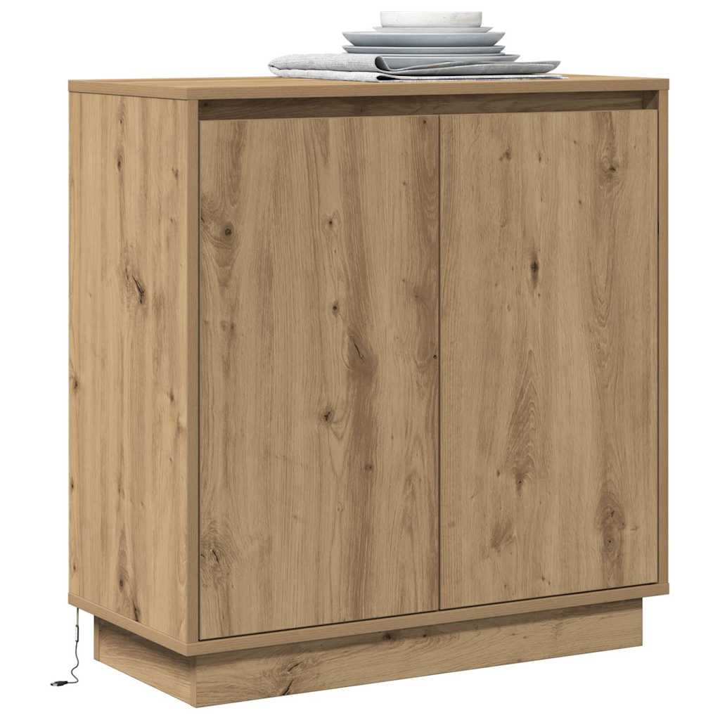 LED Sideboard Artisan Eiken 71 x 34,5 x 75 cm Bewerkt hout